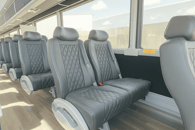 interior of Charter Bus Rental Taylor charter bus